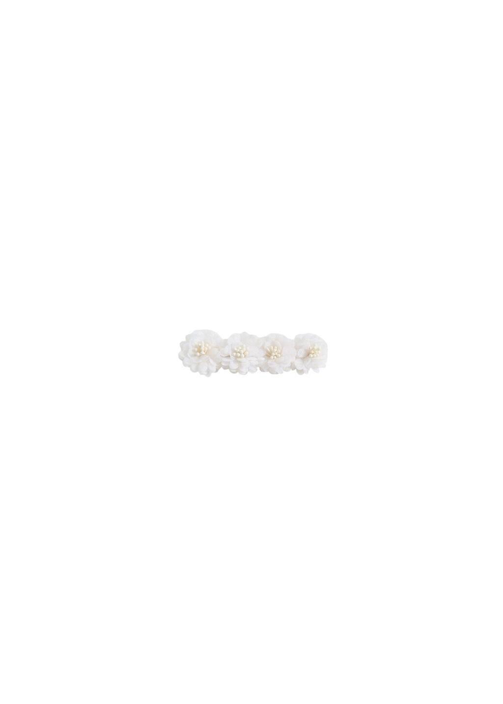 Beige Floral Clip, Kids Girl, Light Beige, large image number 2