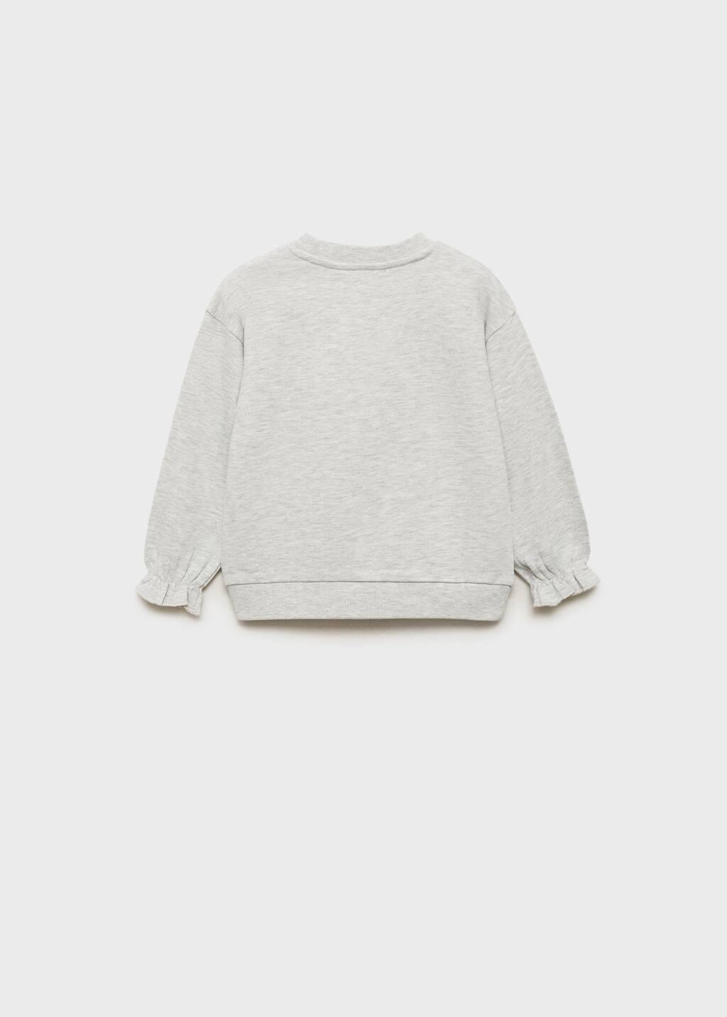 Grey Lt Pastel Printed Embossed Sweatshirt, Baby Girl, , large image number 1