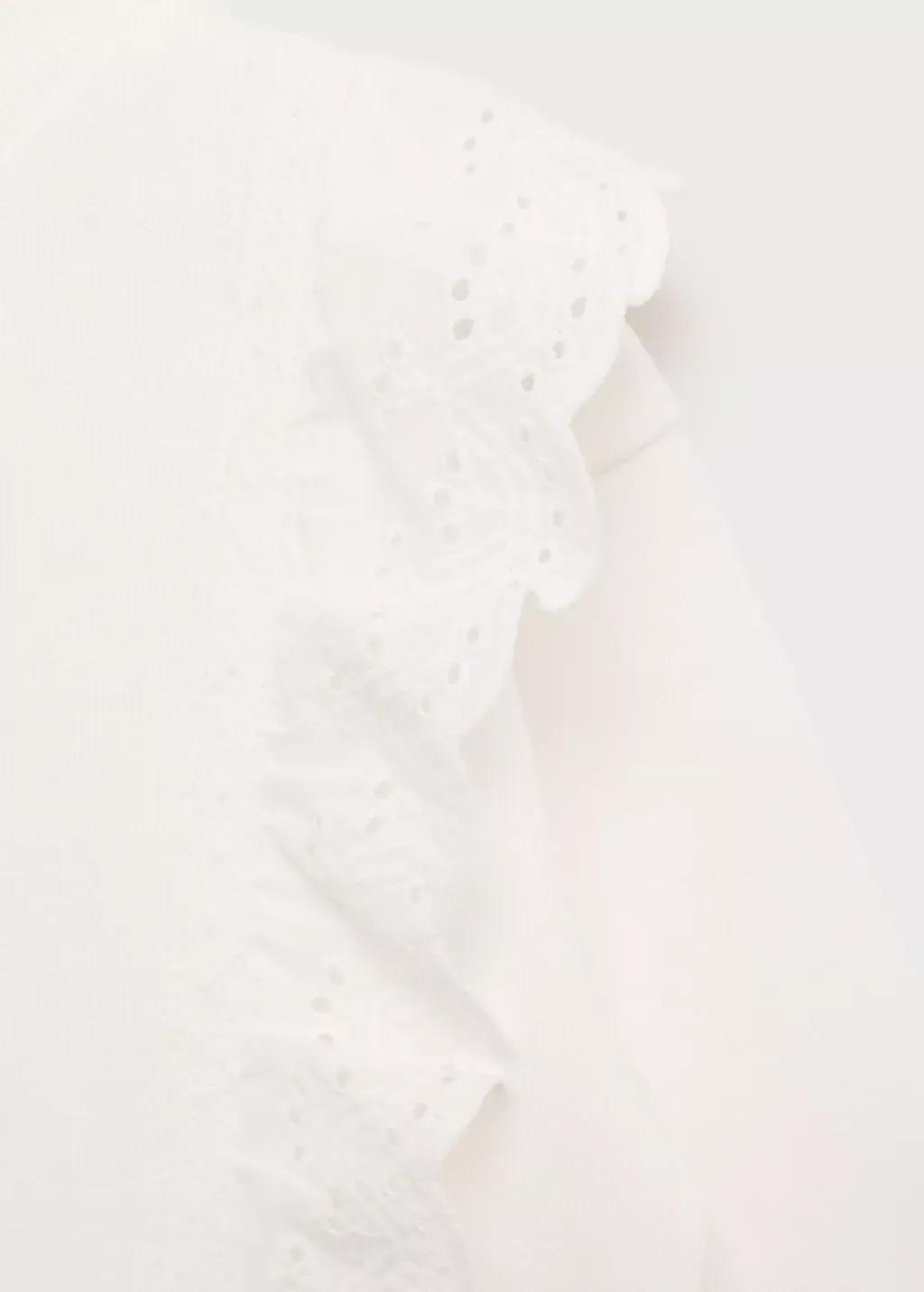 White Ruffle Detail Sweatshirt, Baby Girl, , large image number 2