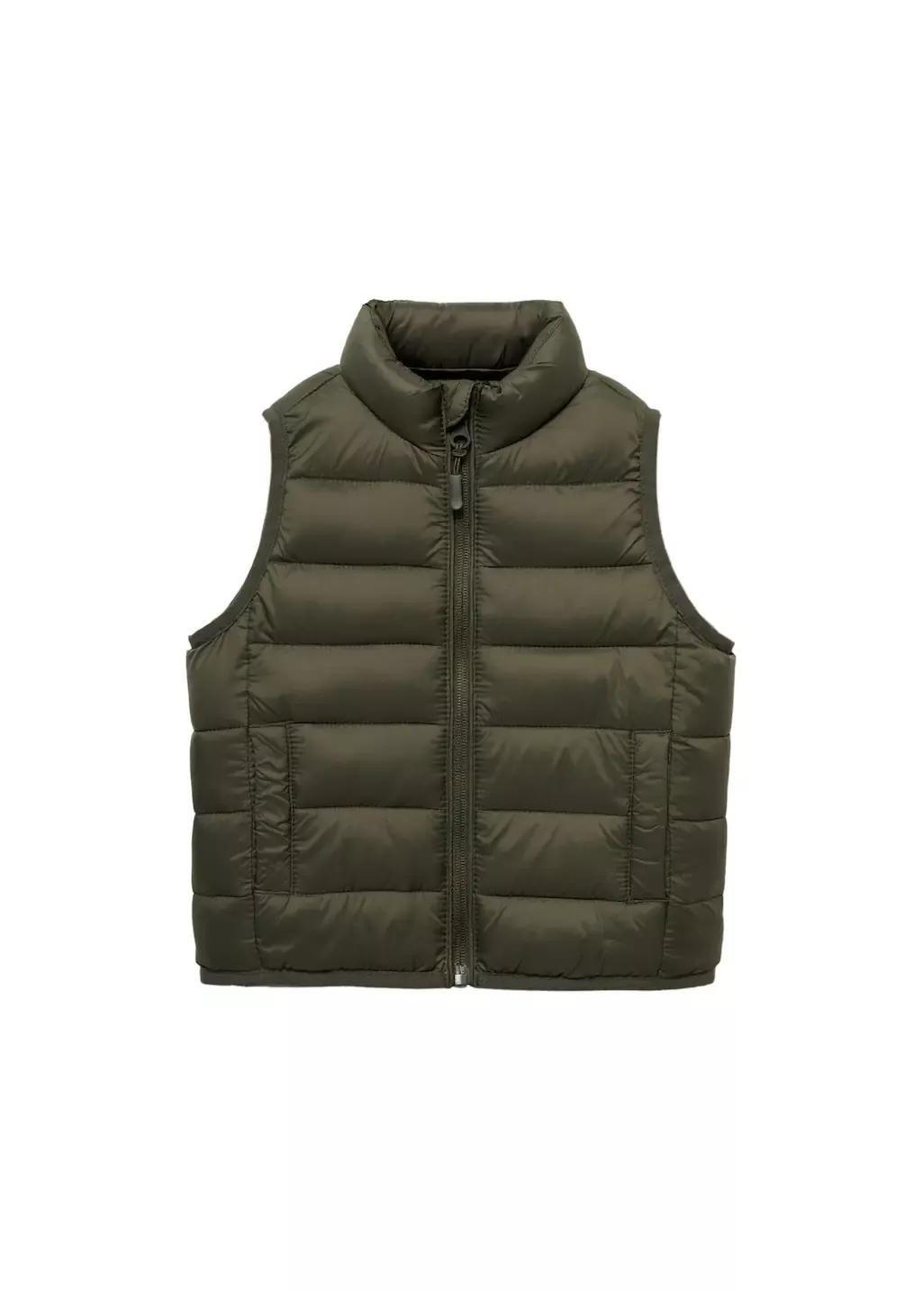 Khaki Quilted Gilet, Baby Boy, , large image number 0