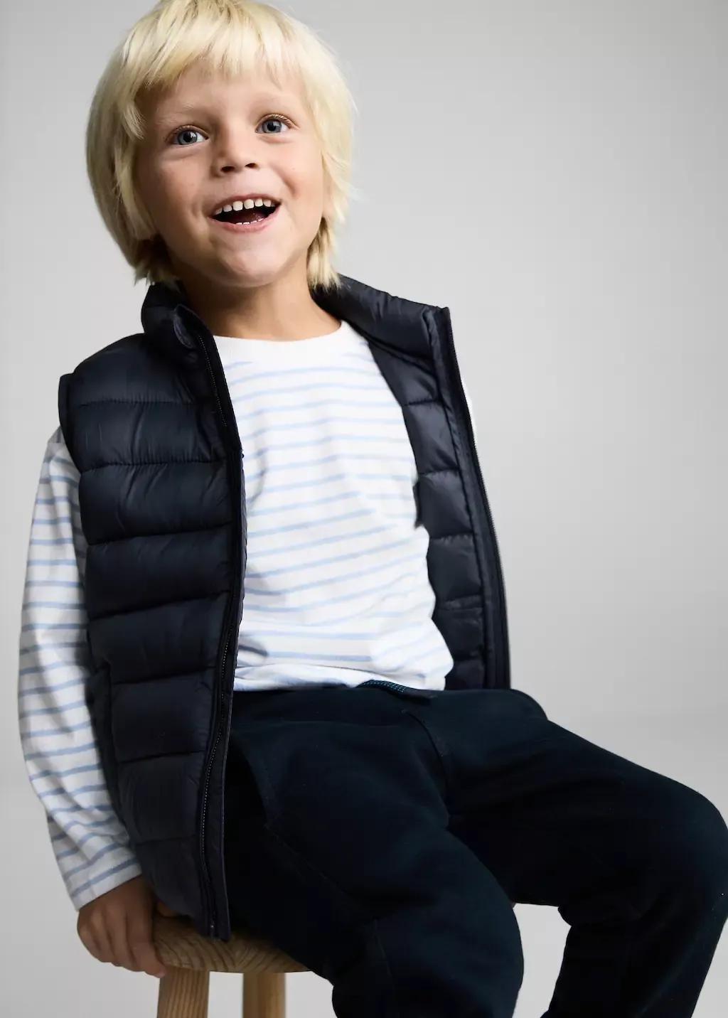 Navy Quilted Gilet, Baby Boy, , medium