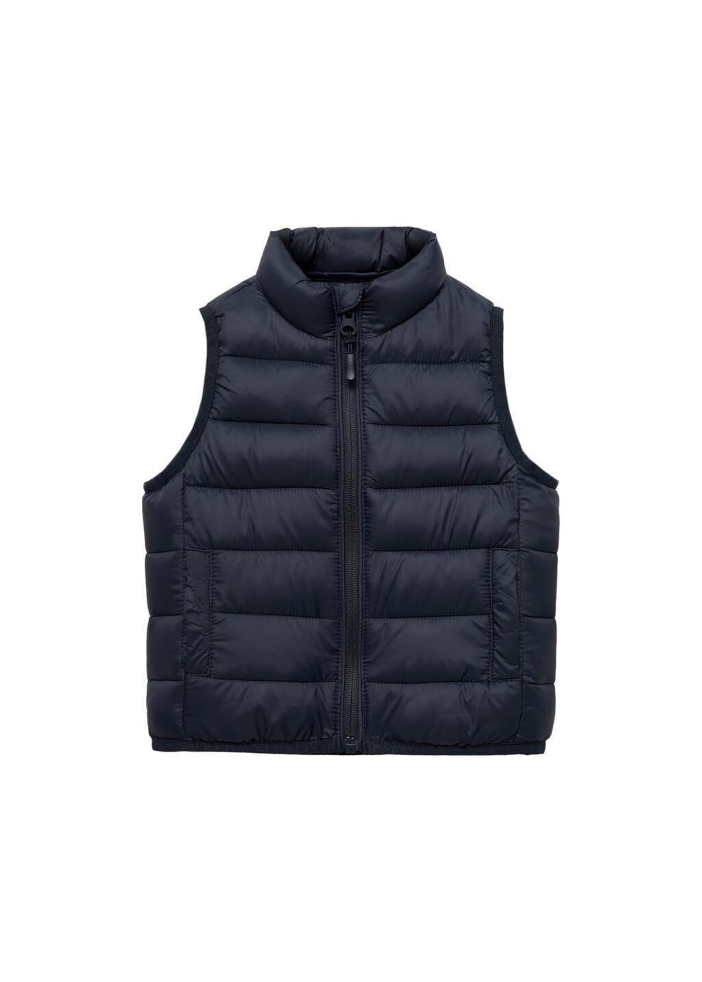 Navy Quilted Gilet, Baby Boy, , large image number 3