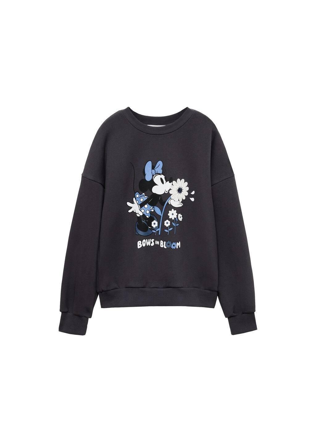 Grey Minnie Mouse Graphic Print Hoodie, Kids Girls, , large image number 4