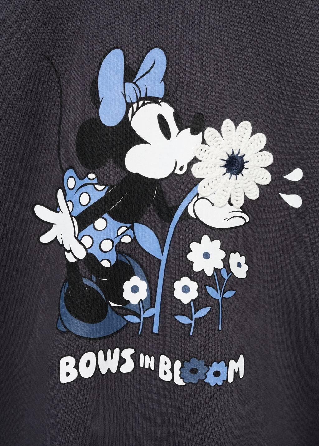 Grey Minnie Mouse Graphic Print Hoodie, Kids Girls, Charcoal, large image number 5