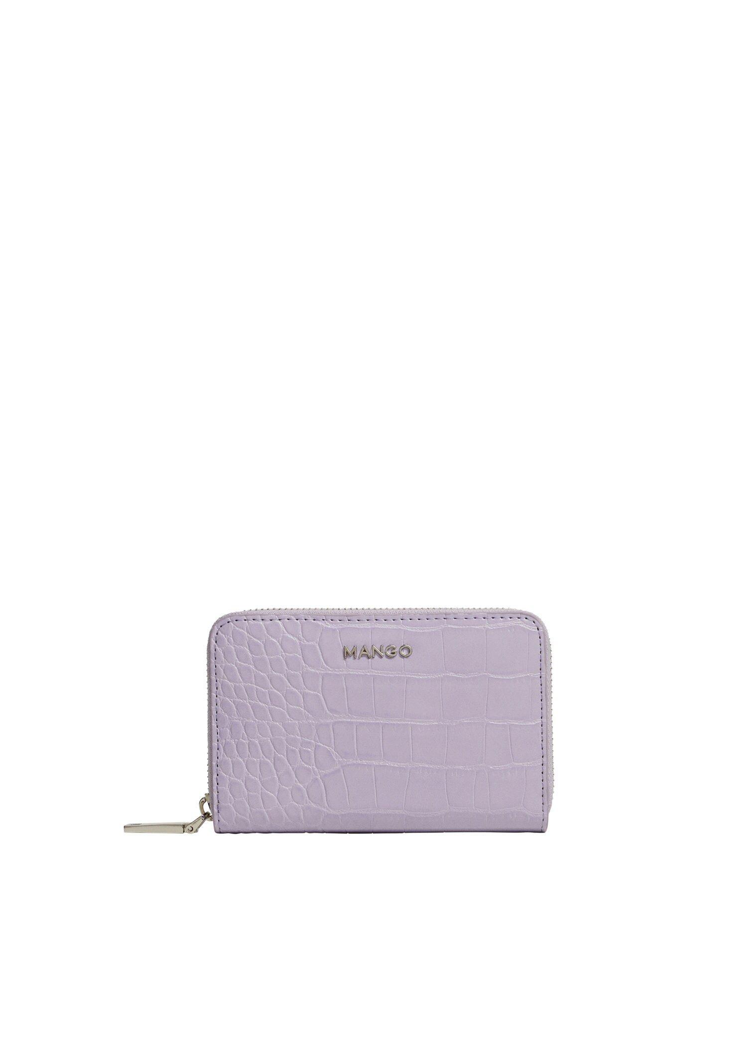 Lt-Pastel Purple Croc-Effect Wallet, Women, , large image number 0