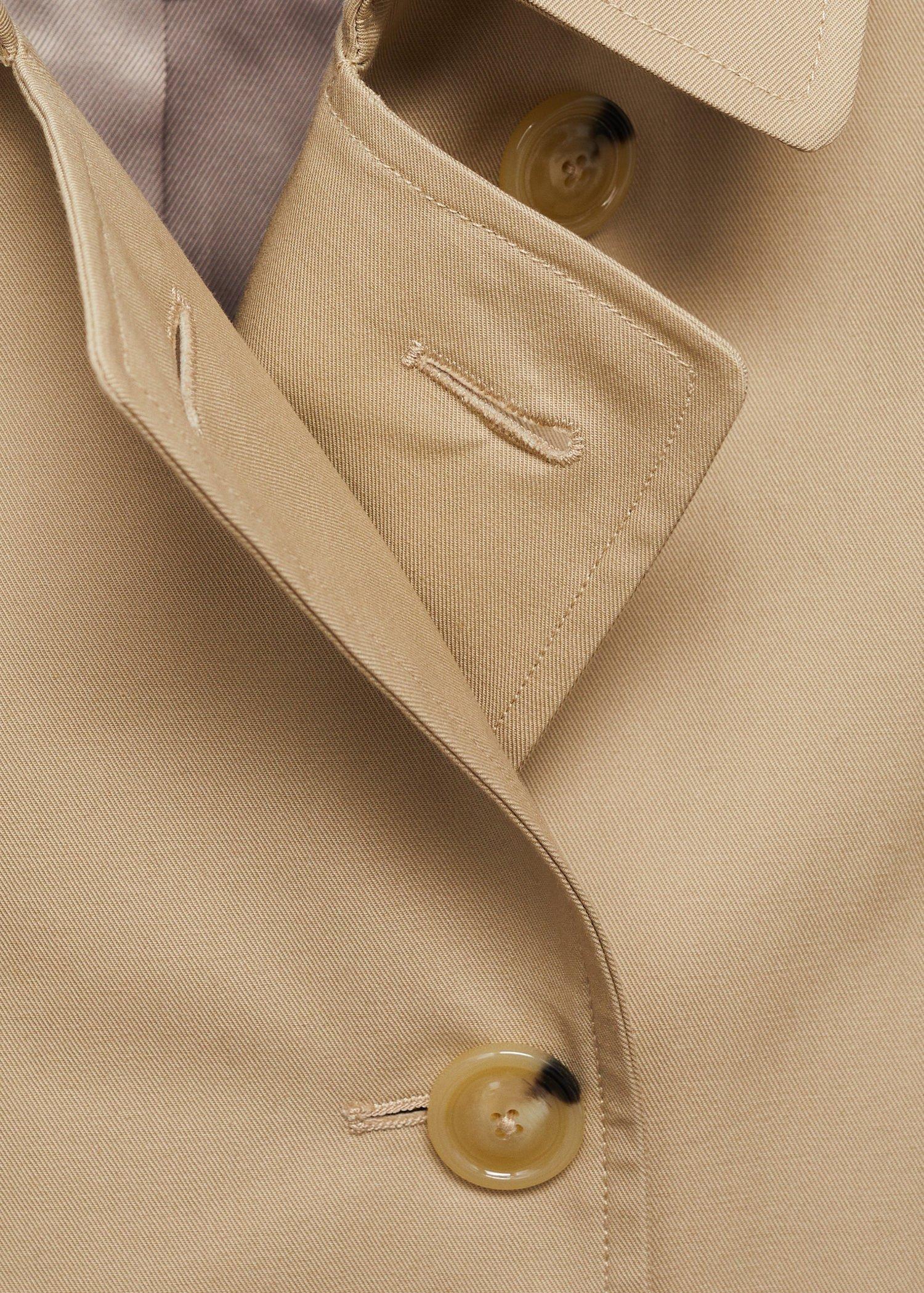 Beige Classic Belted Trench Coat, , large image number 10