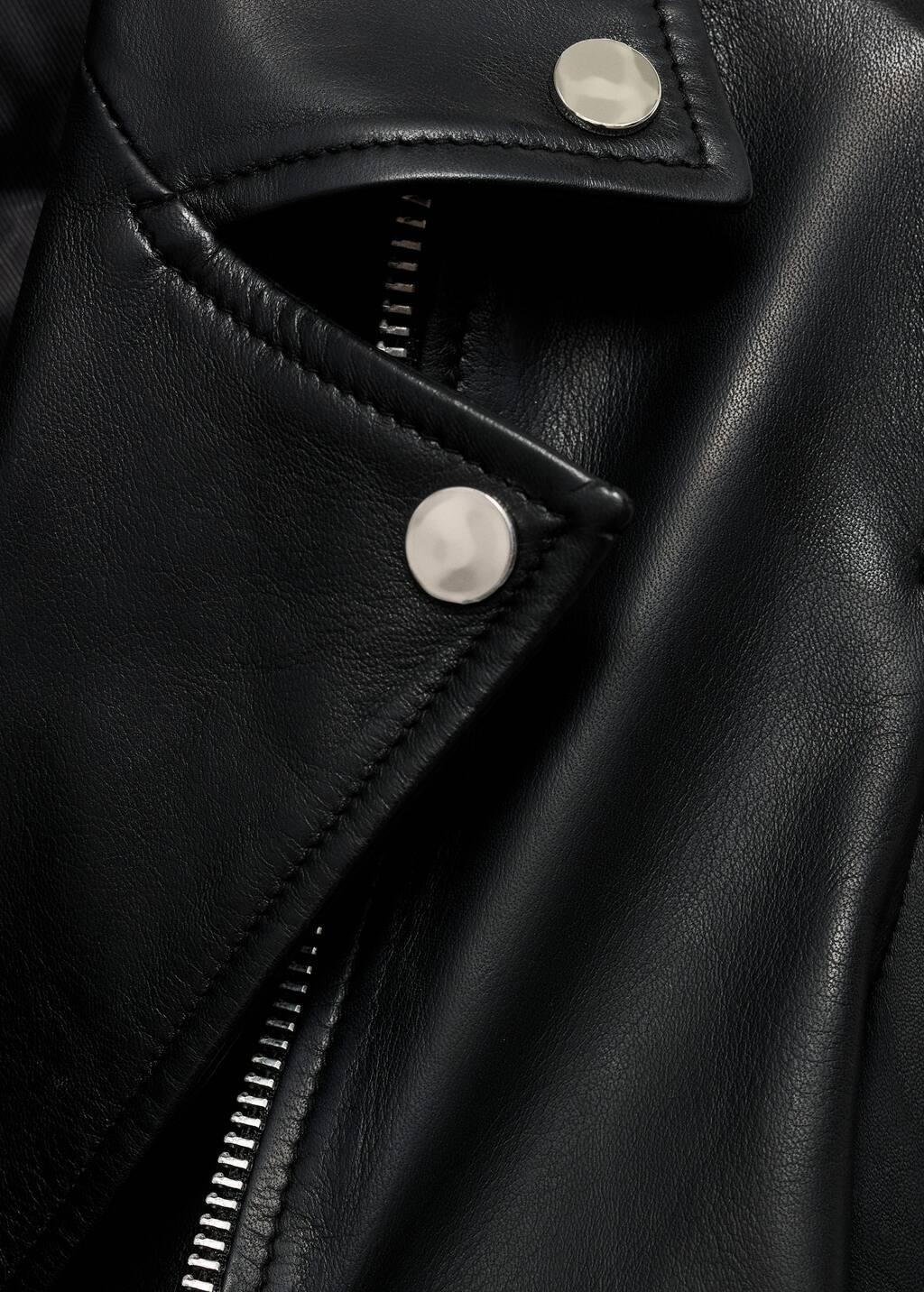 Black Leather Biker Jacket, , large image number 9