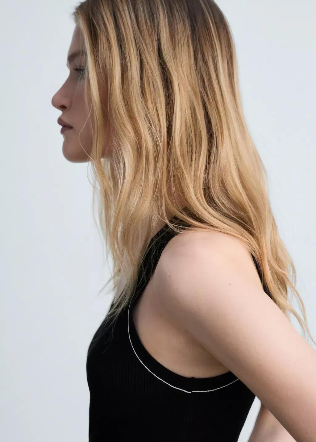 Black Ribbed Top With Contrasting Trim, , large image number 4