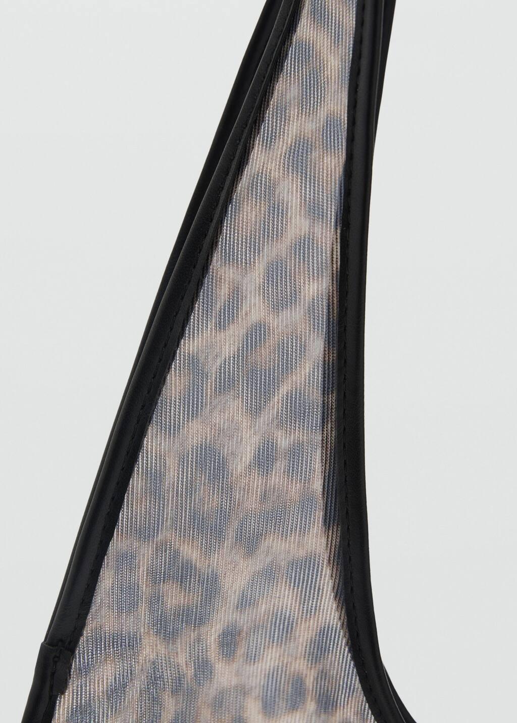 Black Semi-Sheer Leopard-Print Handbag, 0201_99, large image number 2