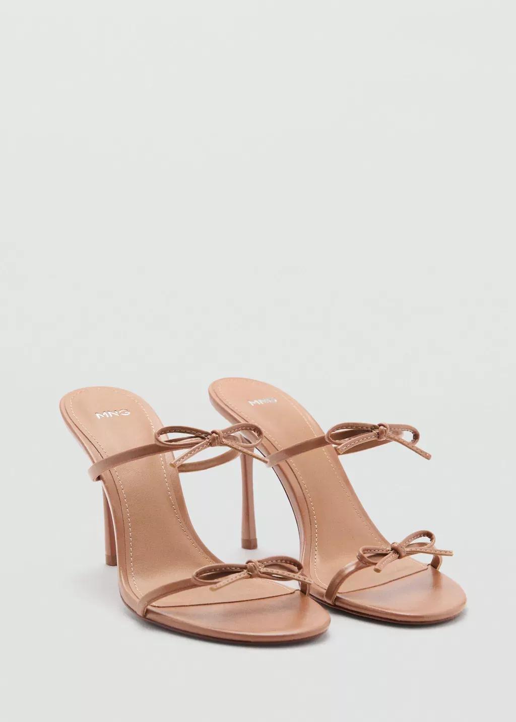 Pink Lt Pastel Strappy Heeled Sandal With Bow Detail, , large image number 0