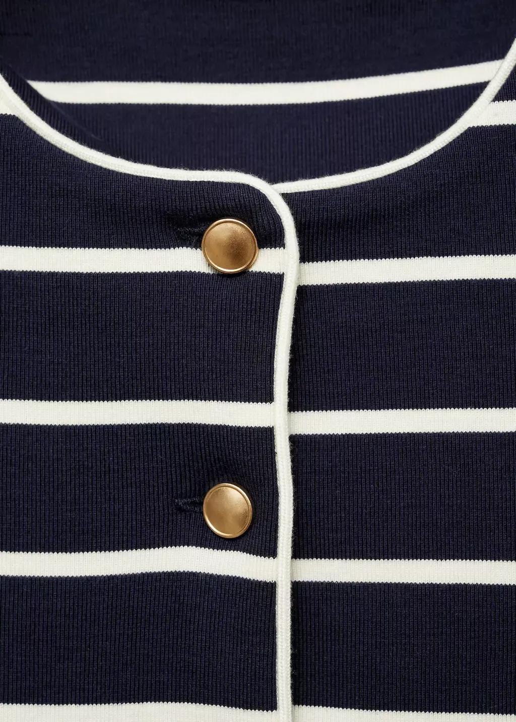 Navy Stripped Knit Cardigan, , large image number 7