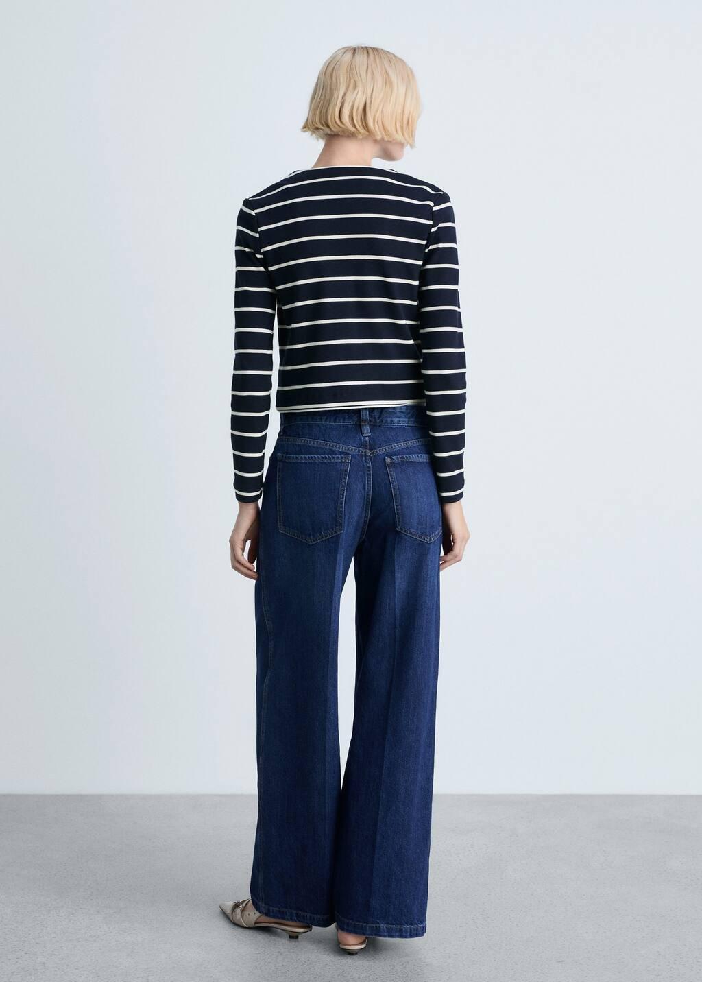 Navy Stripped Knit Cardigan, , large image number 8