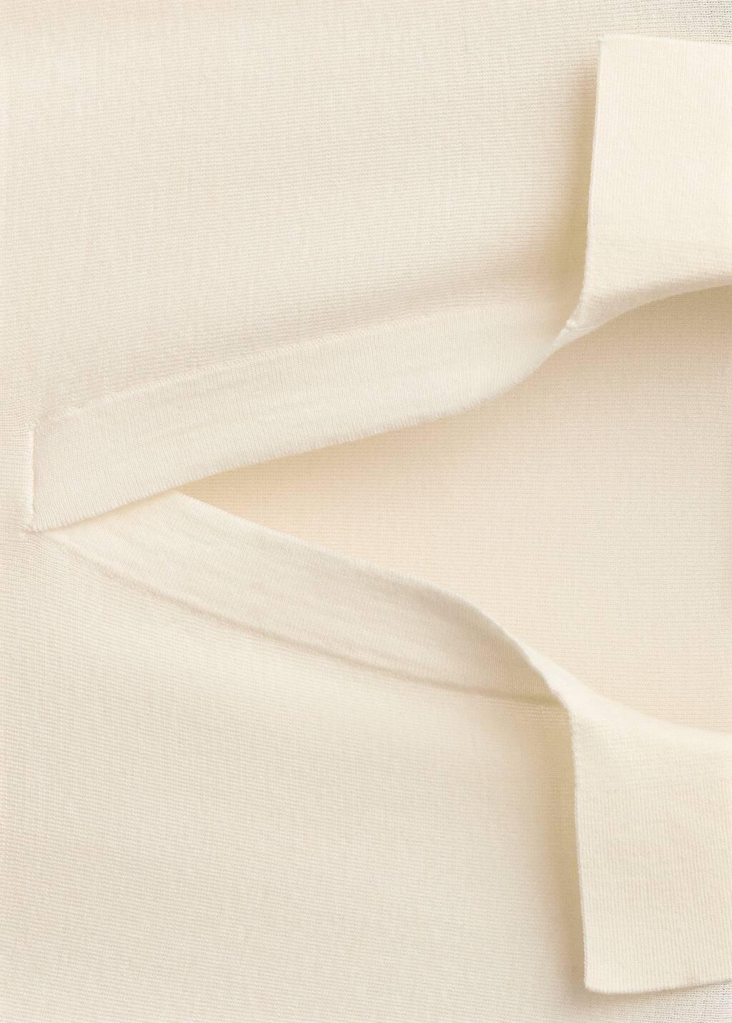 Beige Wool-Blend Polo-Neck Sweater, Light Beige, large image number 2