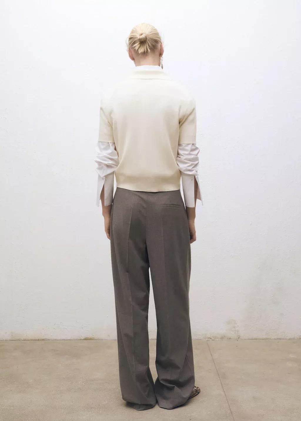 Beige Wool-Blend Polo-Neck Sweater, , large image number 4