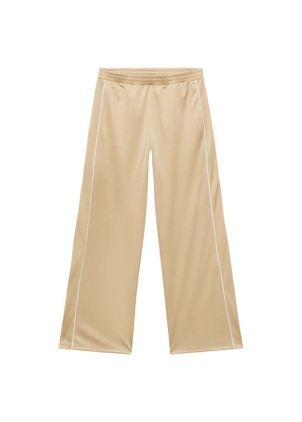 Brown Contrasting-Stripe Jogger Trousers, , large image number 3