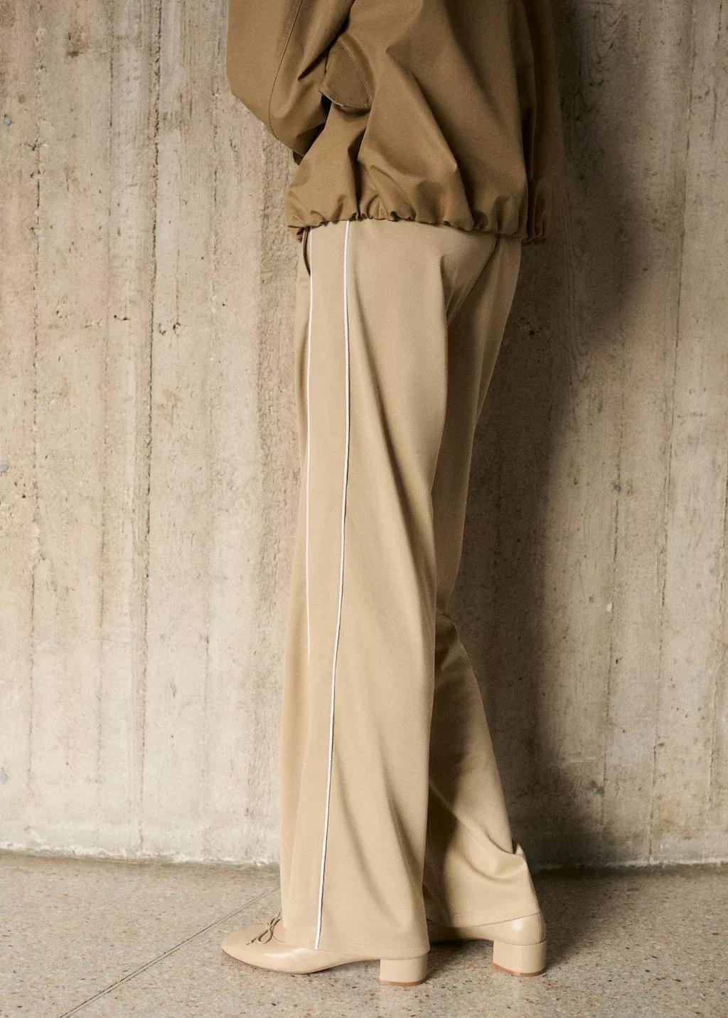 Brown Contrasting-Stripe Jogger Trousers, , large image number 5