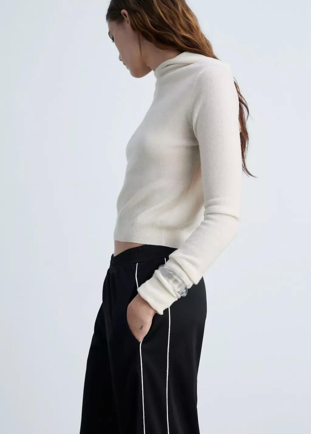 Black Contrasting-Stripe Jogger Trousers, , large image number 1