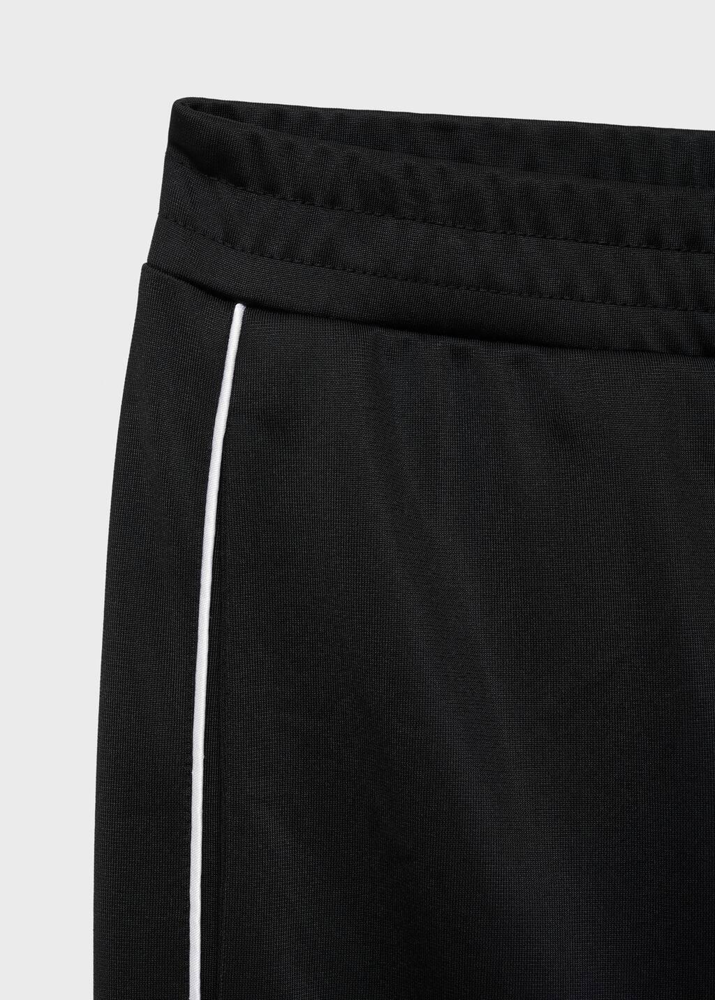 Black Contrasting-Stripe Jogger Trousers, , large image number 2