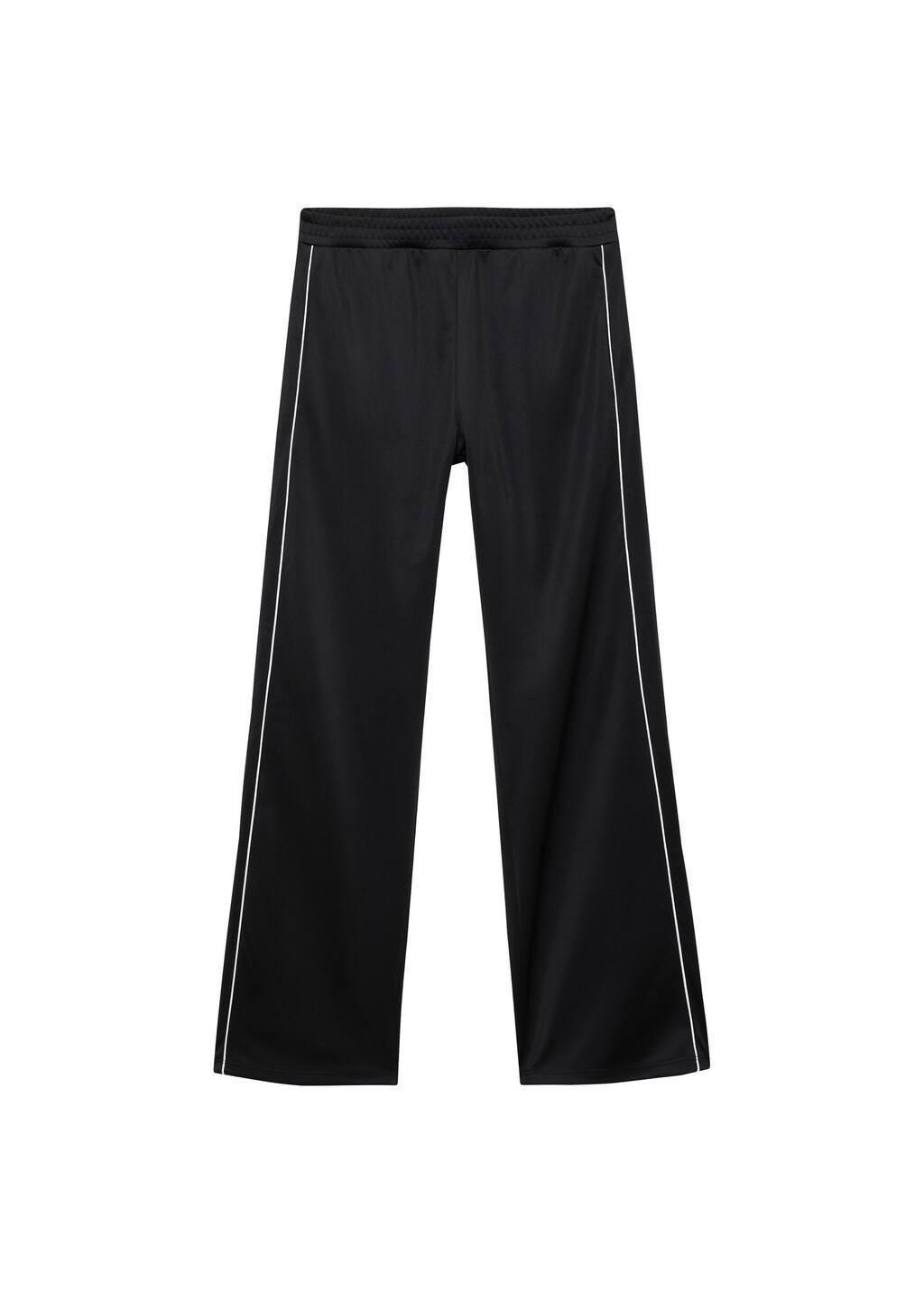 Black Contrasting-Stripe Jogger Trousers, , large image number 3