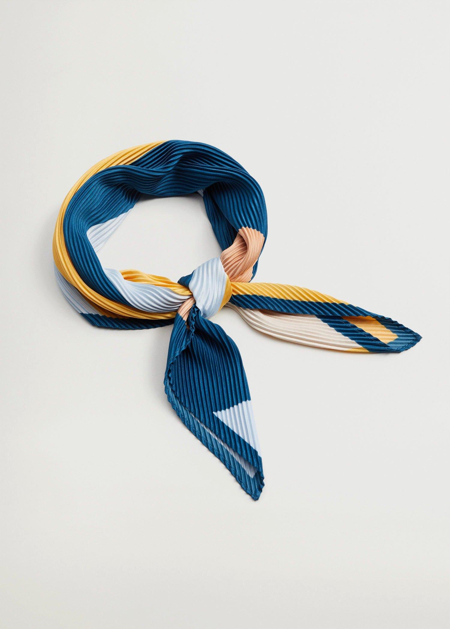 Lt-Pastel Blue Printed Pleated Scarf, Women, , large image number 0