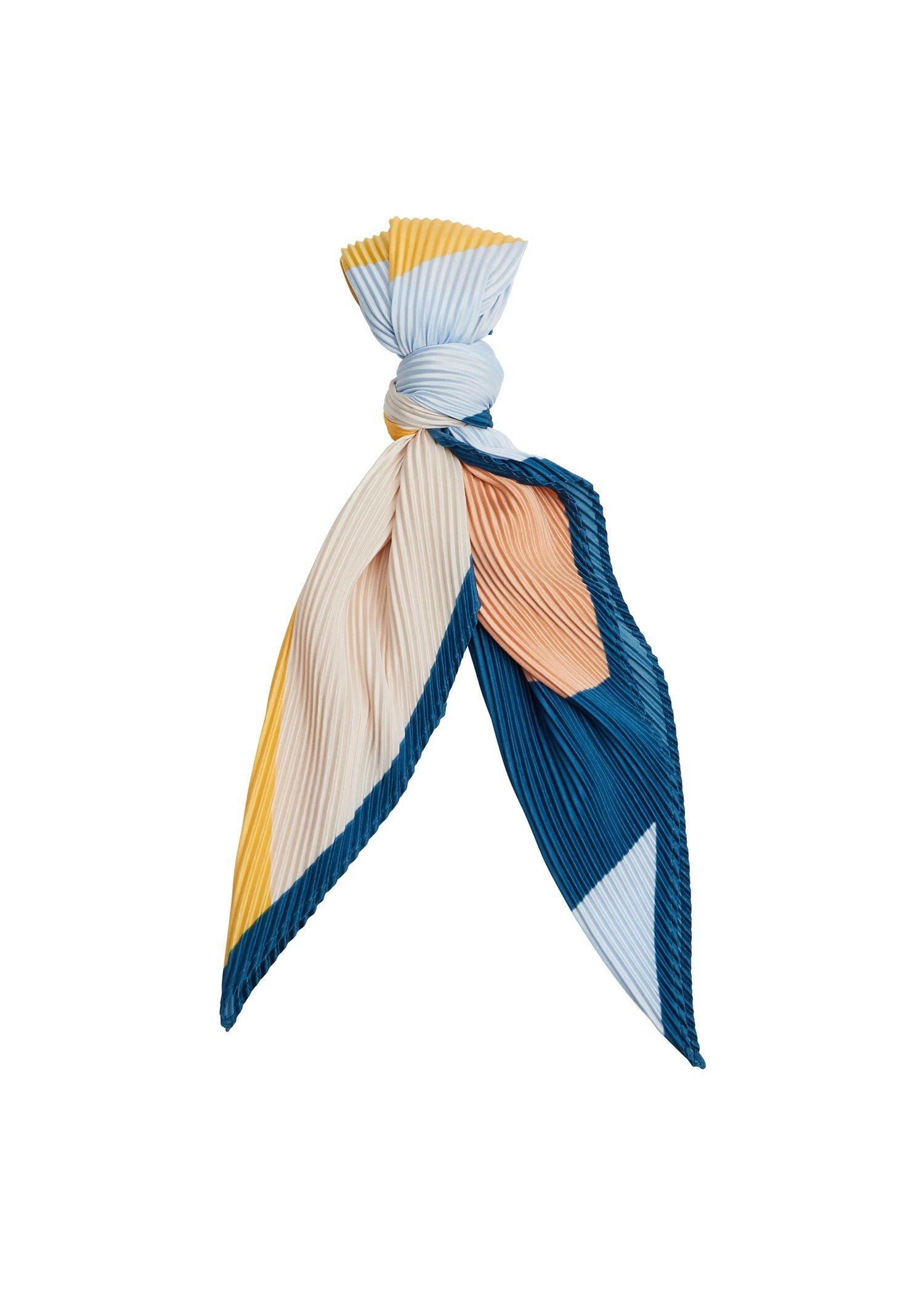 Lt-Pastel Blue Printed Pleated Scarf, Women, , large image number 1