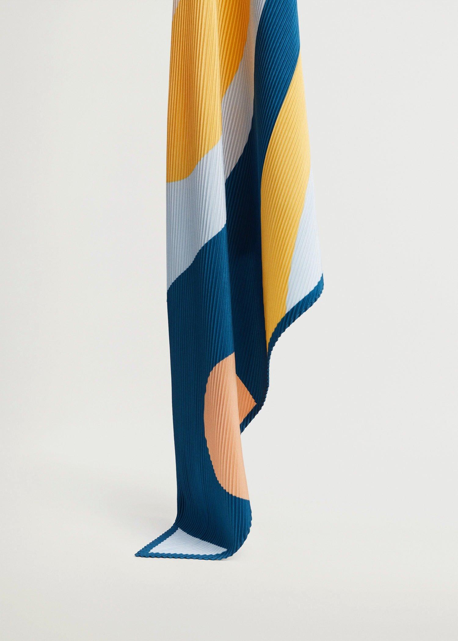 Lt-Pastel Blue Printed Pleated Scarf, Women, , large image number 2