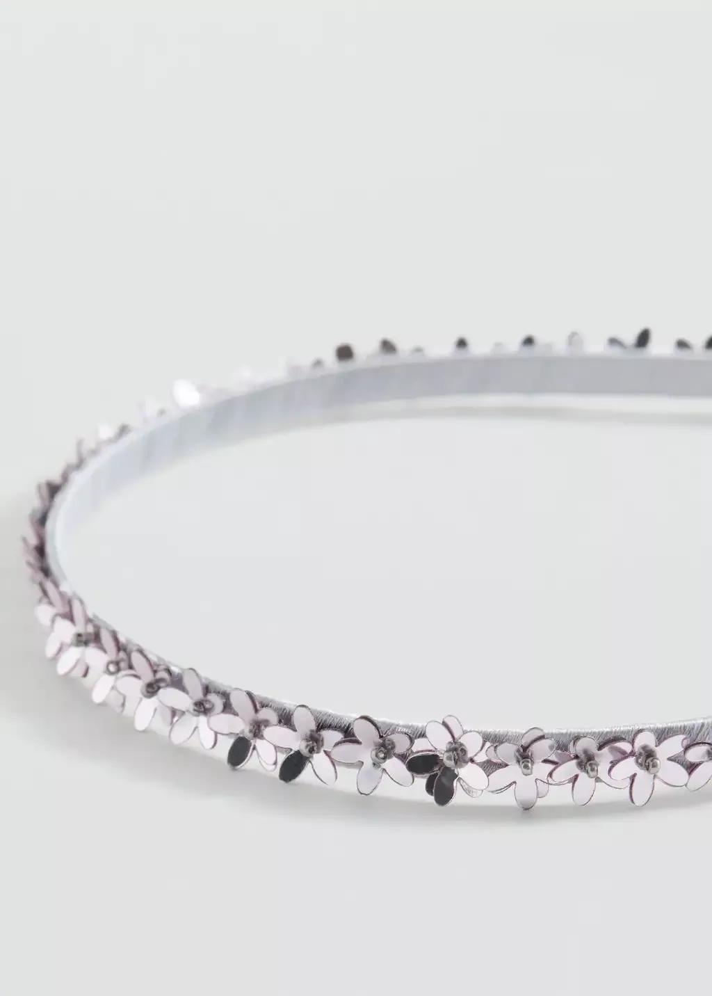 Silver Flower Hairband, Kids Girl, , medium