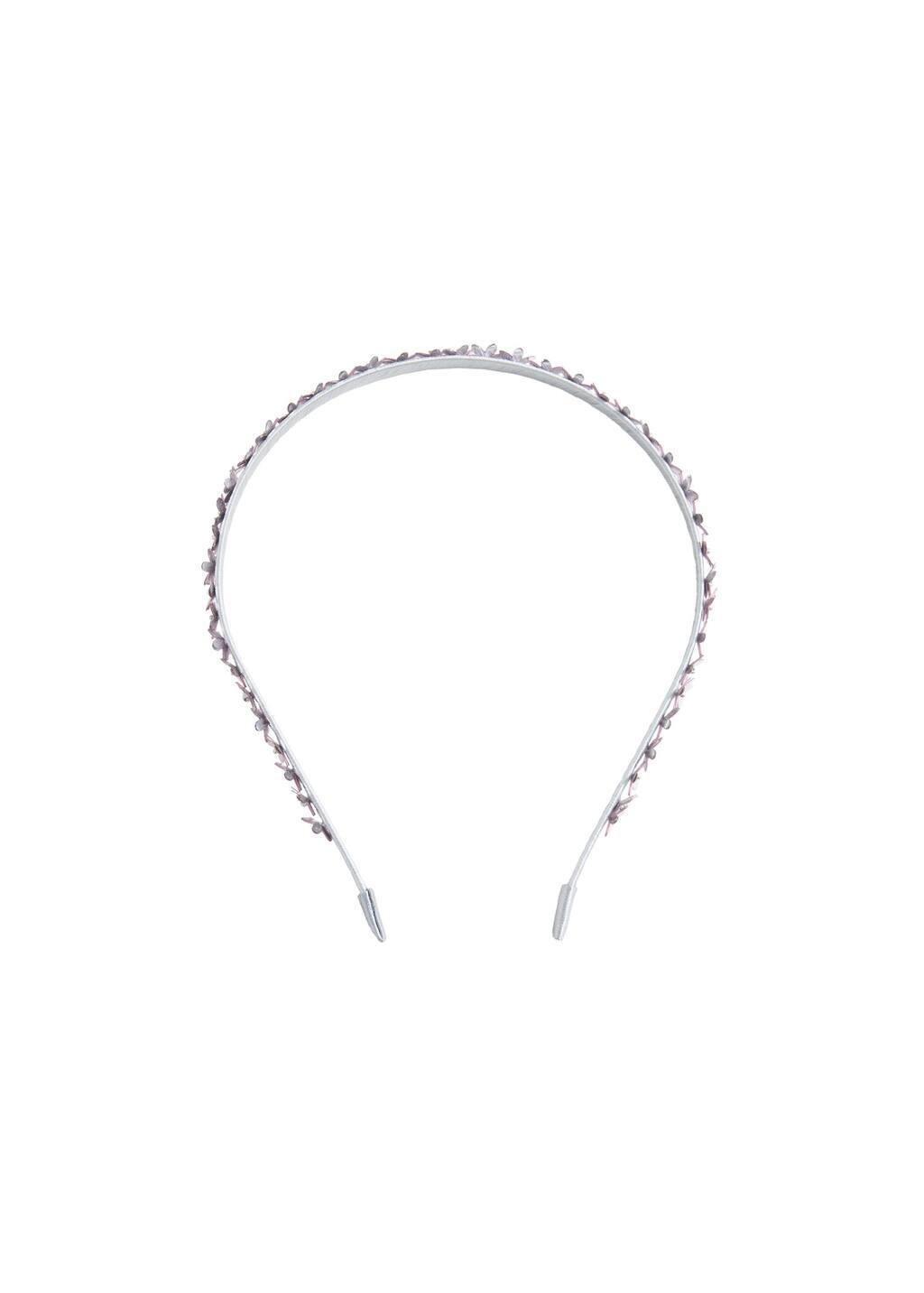 Silver Flower Hairband, Kids Girl, Silver, large image number 2