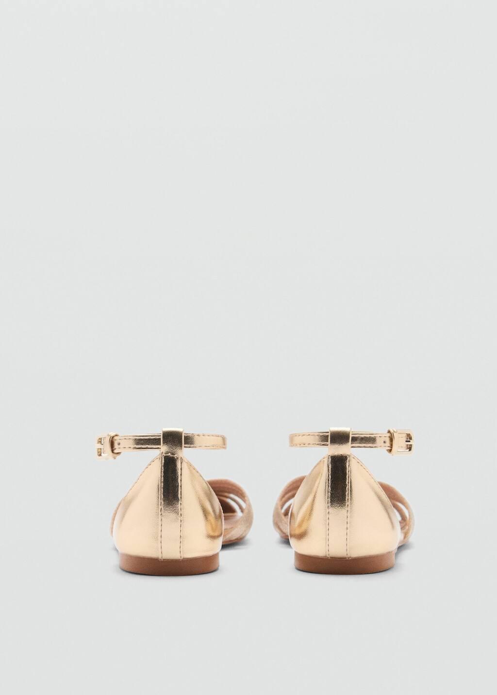 Gold Strips Sandals, Kids Girl, , large image number 1