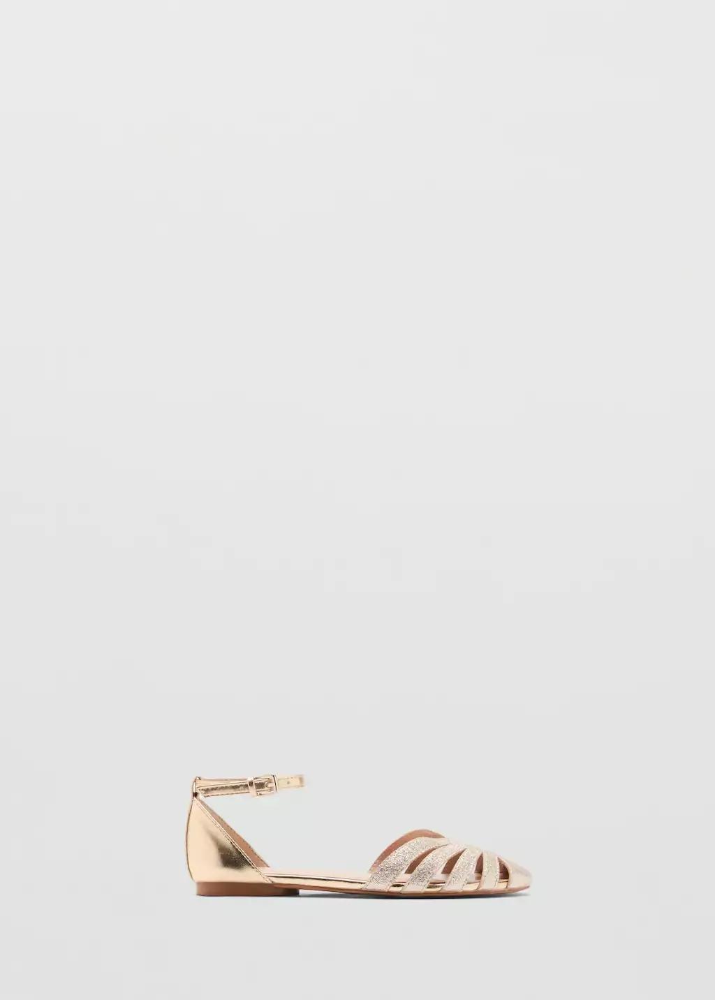 Gold Strips Sandals, Kids Girl, , large image number 3