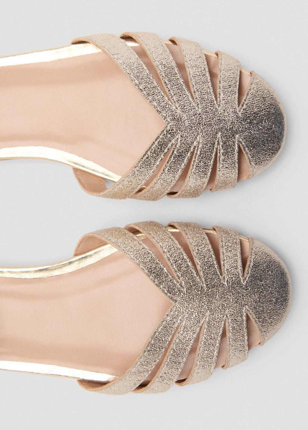 Gold Strips Sandals, Kids Girl, , large image number 4