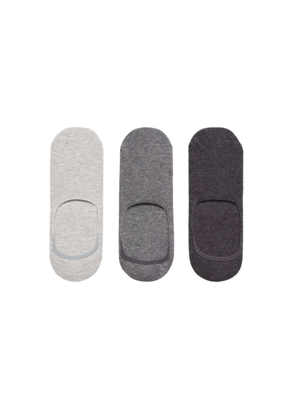 Grey Pack Of 3 Ankle Socks, , medium