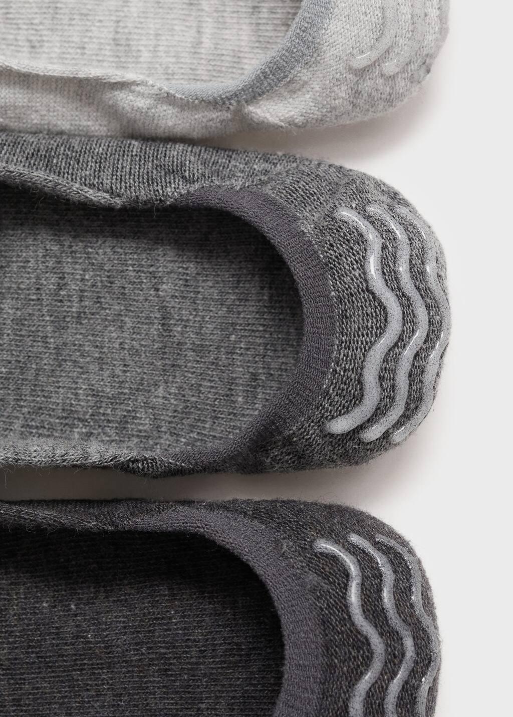 Grey Pack Of 3 Ankle Socks, , large image number 1