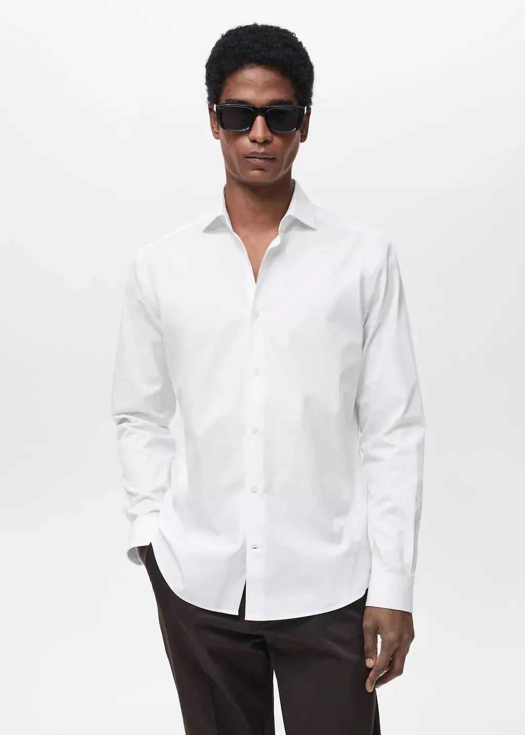 White Regular-Fit 100% Cotton Shirt, , large image number 0
