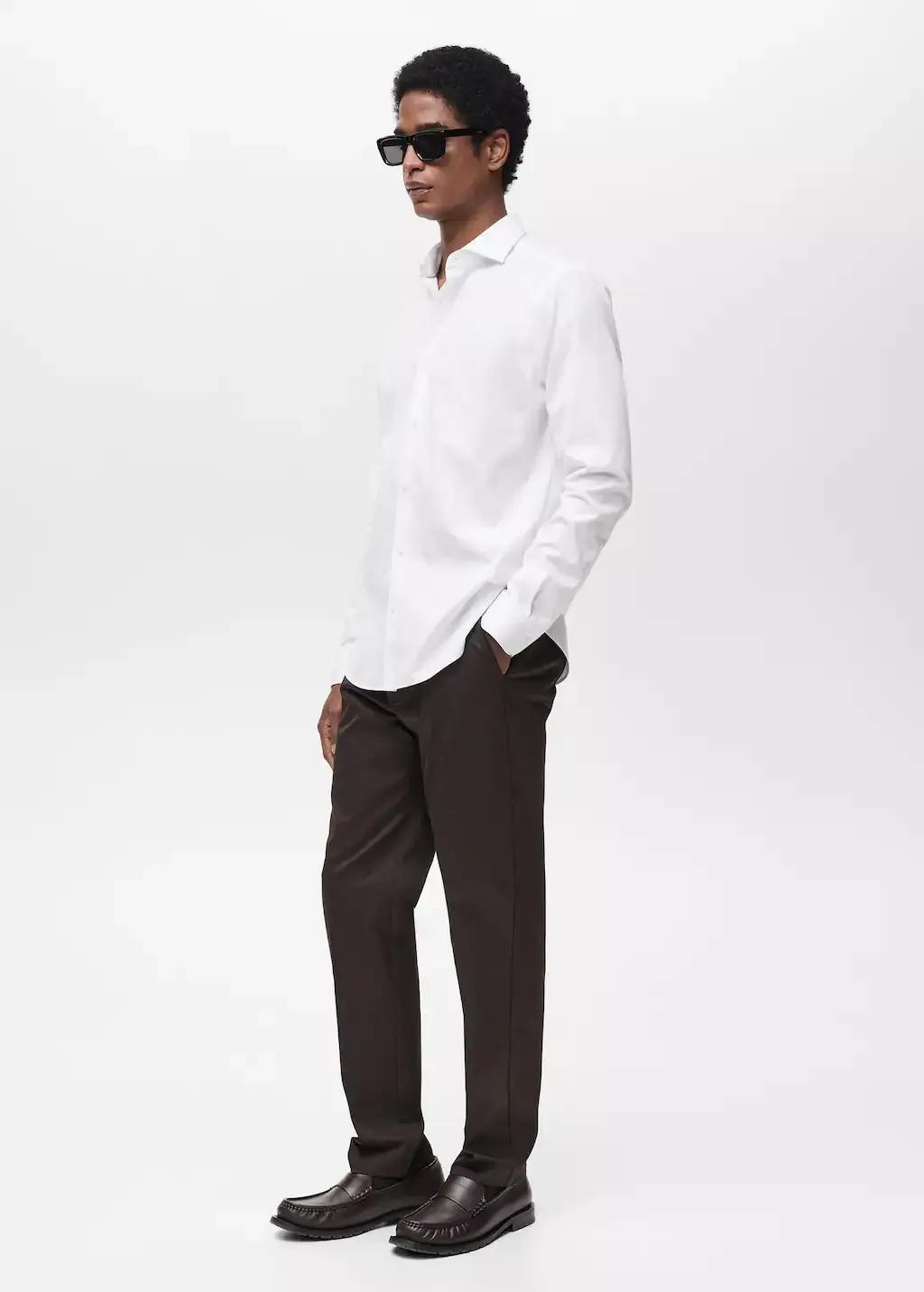 White Regular-Fit 100% Cotton Shirt, , large image number 2