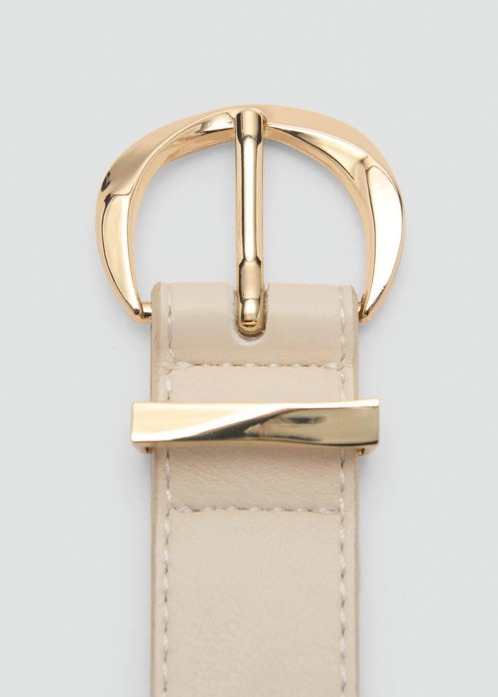 Beige Oval Buckle Belt, , large image number 1