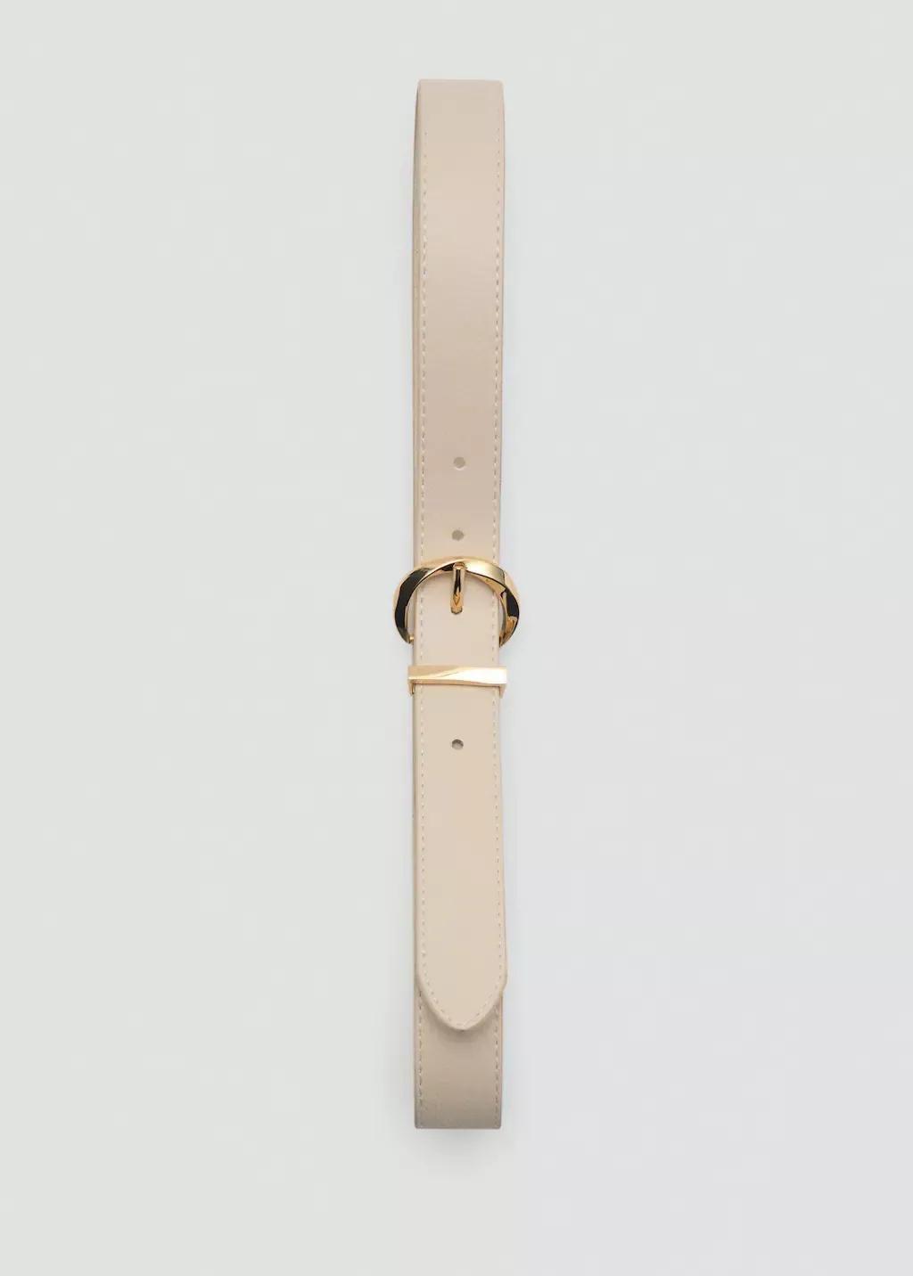 Beige Oval Buckle Belt, , large image number 2