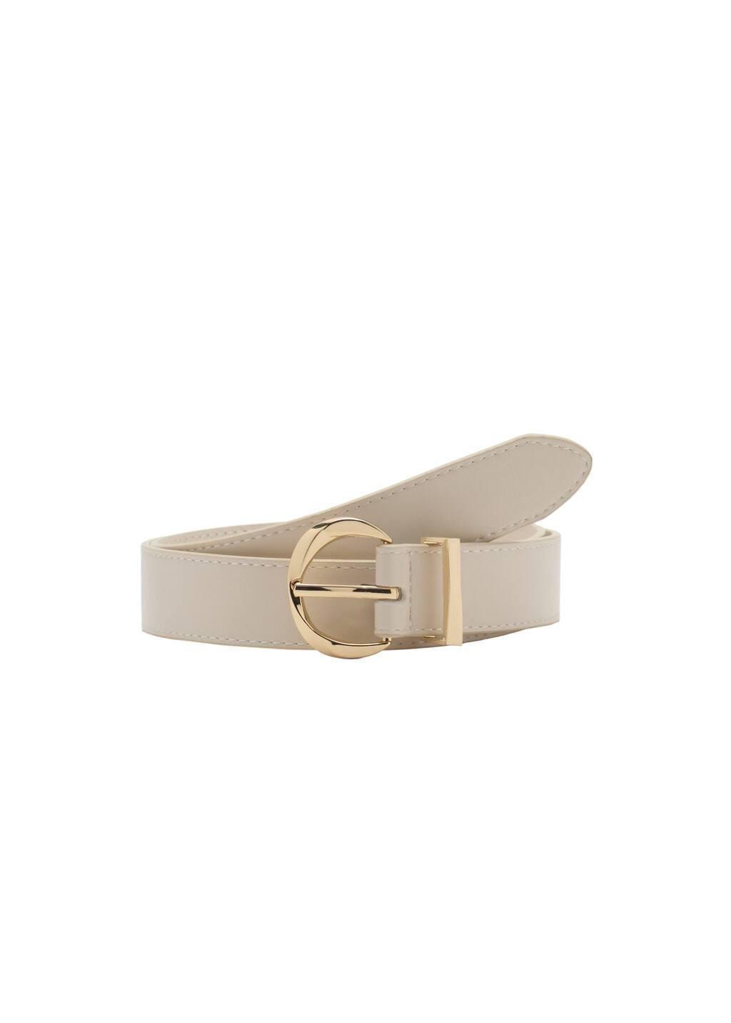 Beige Oval Buckle Belt, , large image number 3