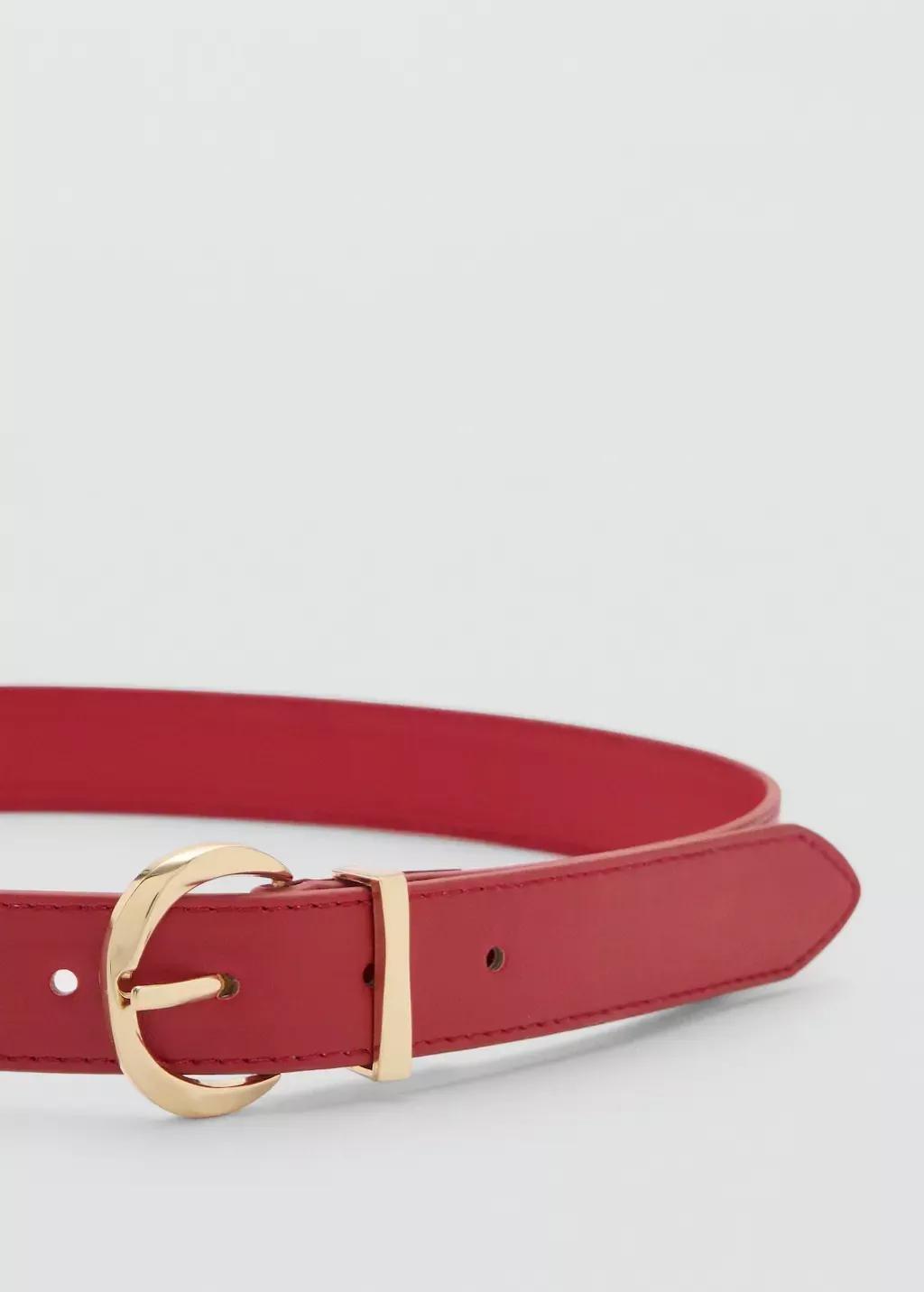 Red Oval Buckle Belt, , large image number 0