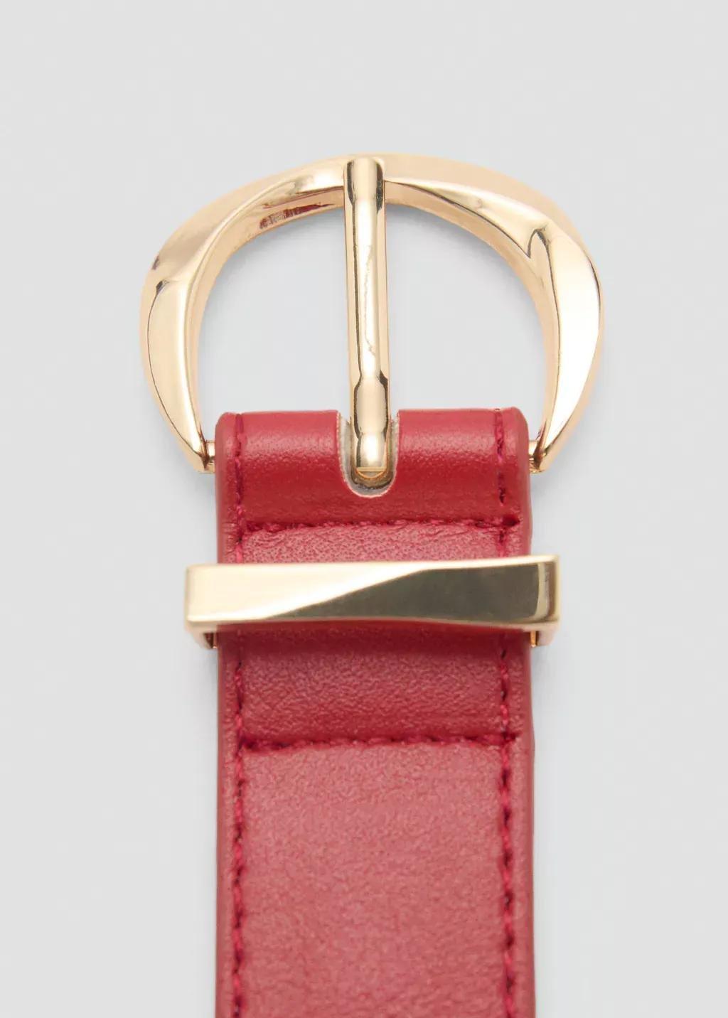 Red Oval Buckle Belt, , large image number 1