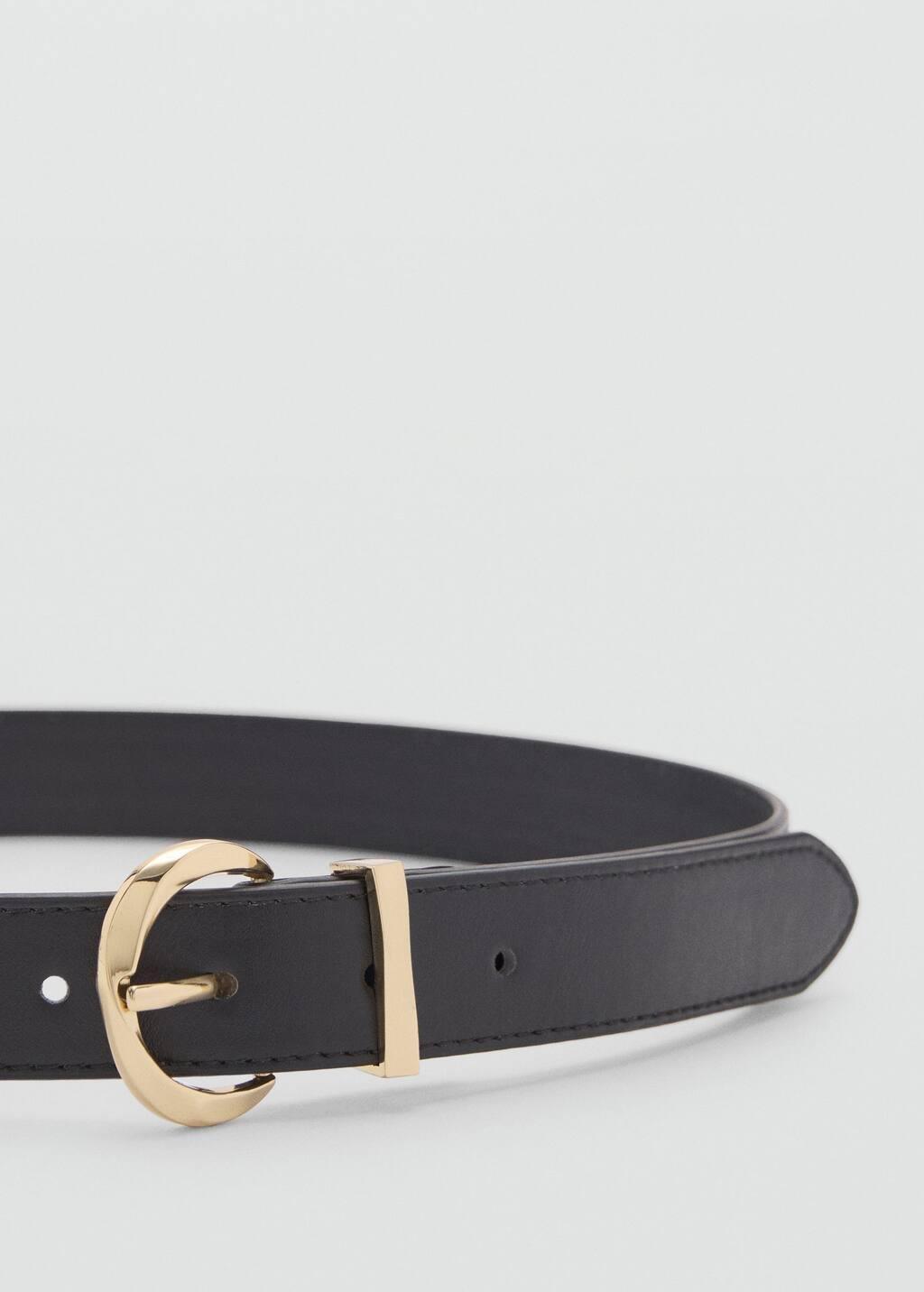 Black Oval Buckle Belt, , medium