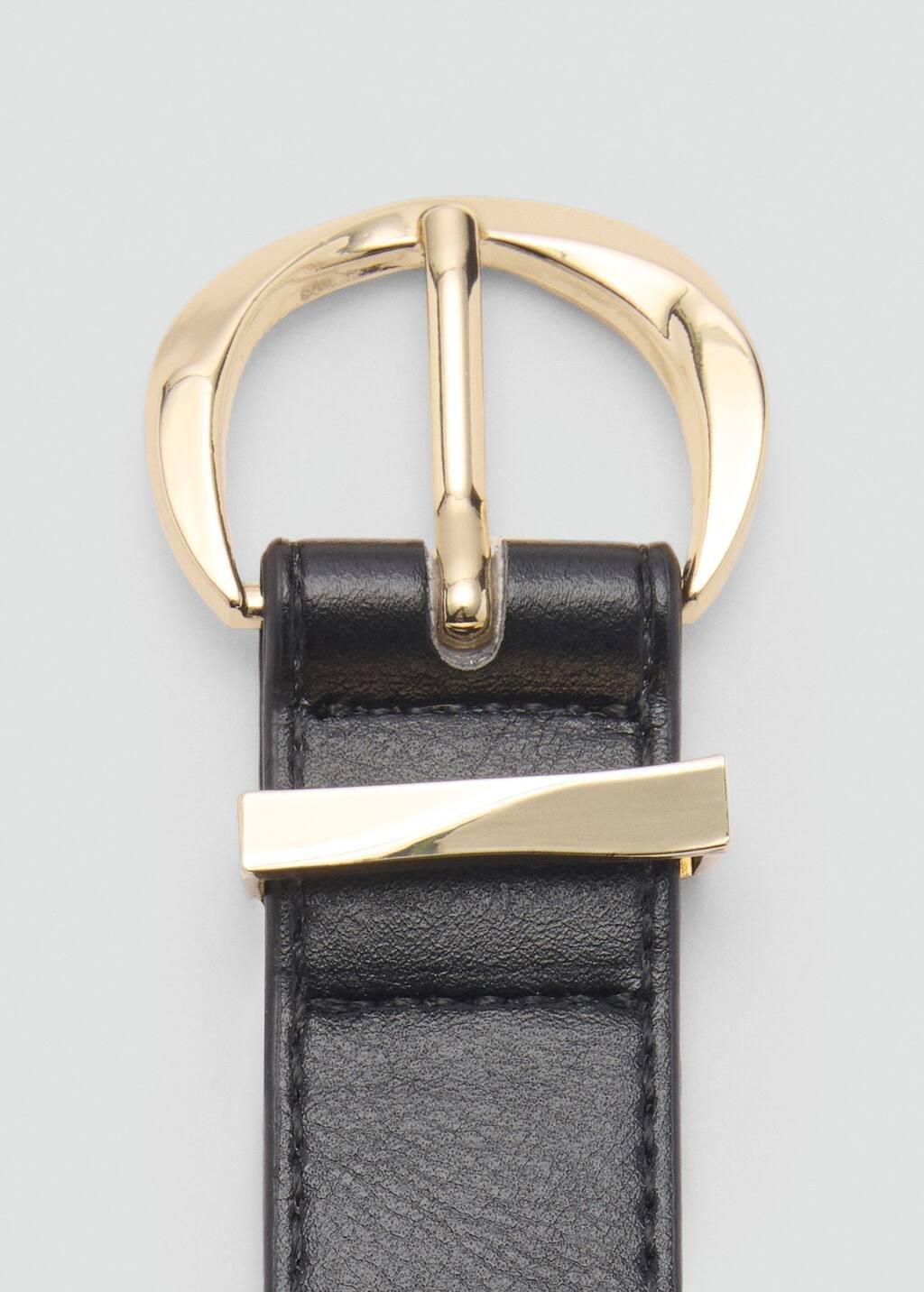 Black Oval Buckle Belt, Black, large image number 1