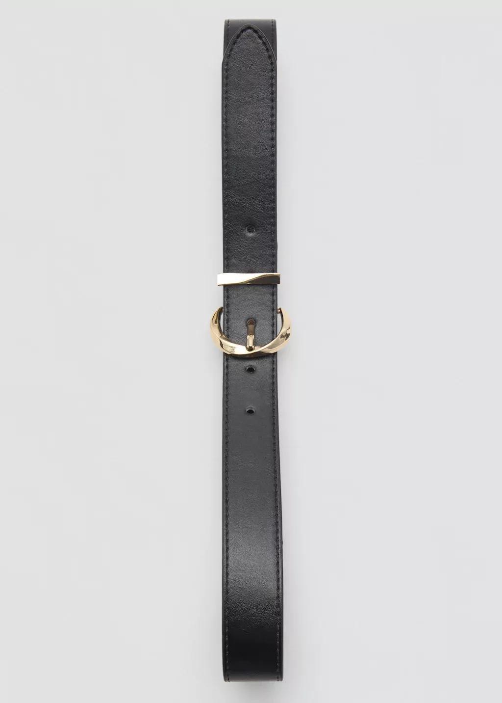 Black Oval Buckle Belt, , large image number 2