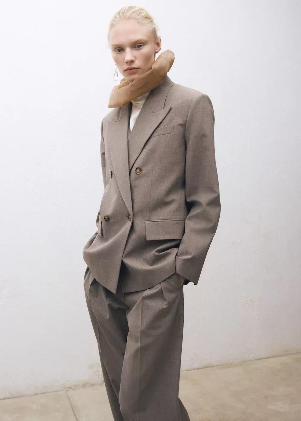 Brown Wool-Blend Suit Jacket, , medium