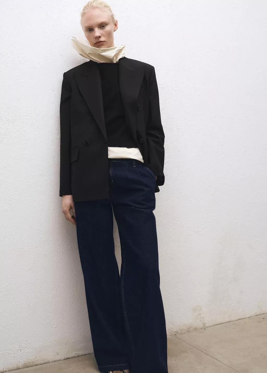 Black Wool-Blend Suit Jacket, , large image number 0