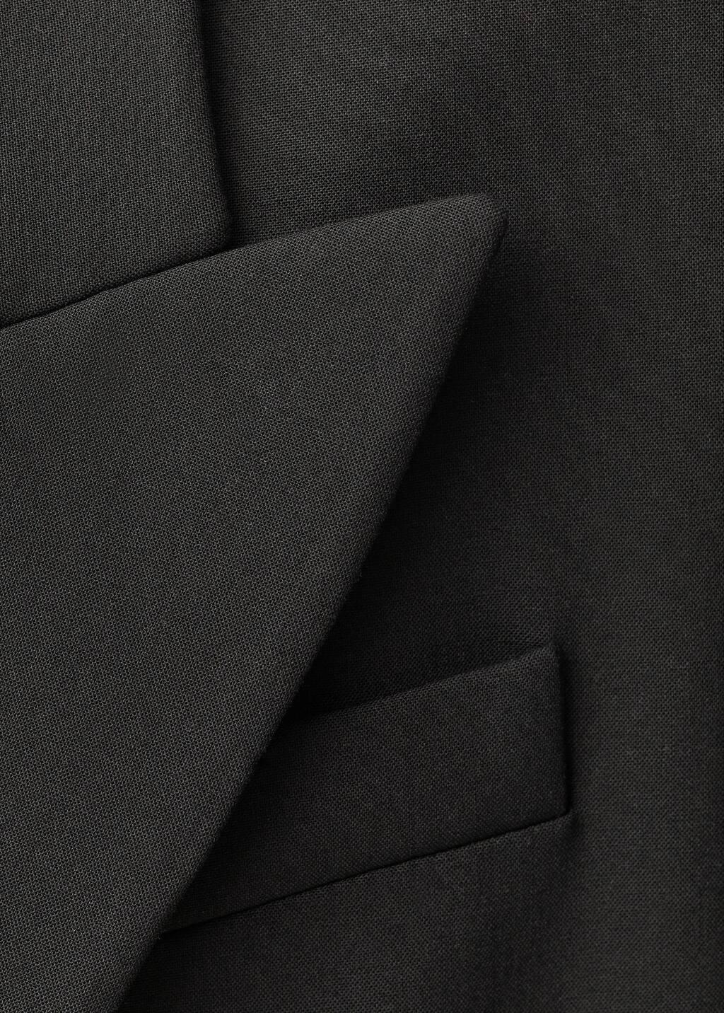 Black Wool-Blend Suit Jacket, , large image number 4
