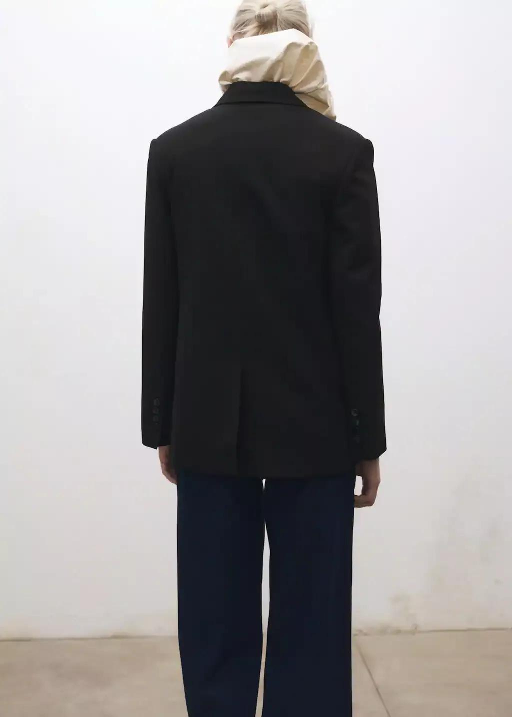 Black Wool-Blend Suit Jacket, , large image number 5