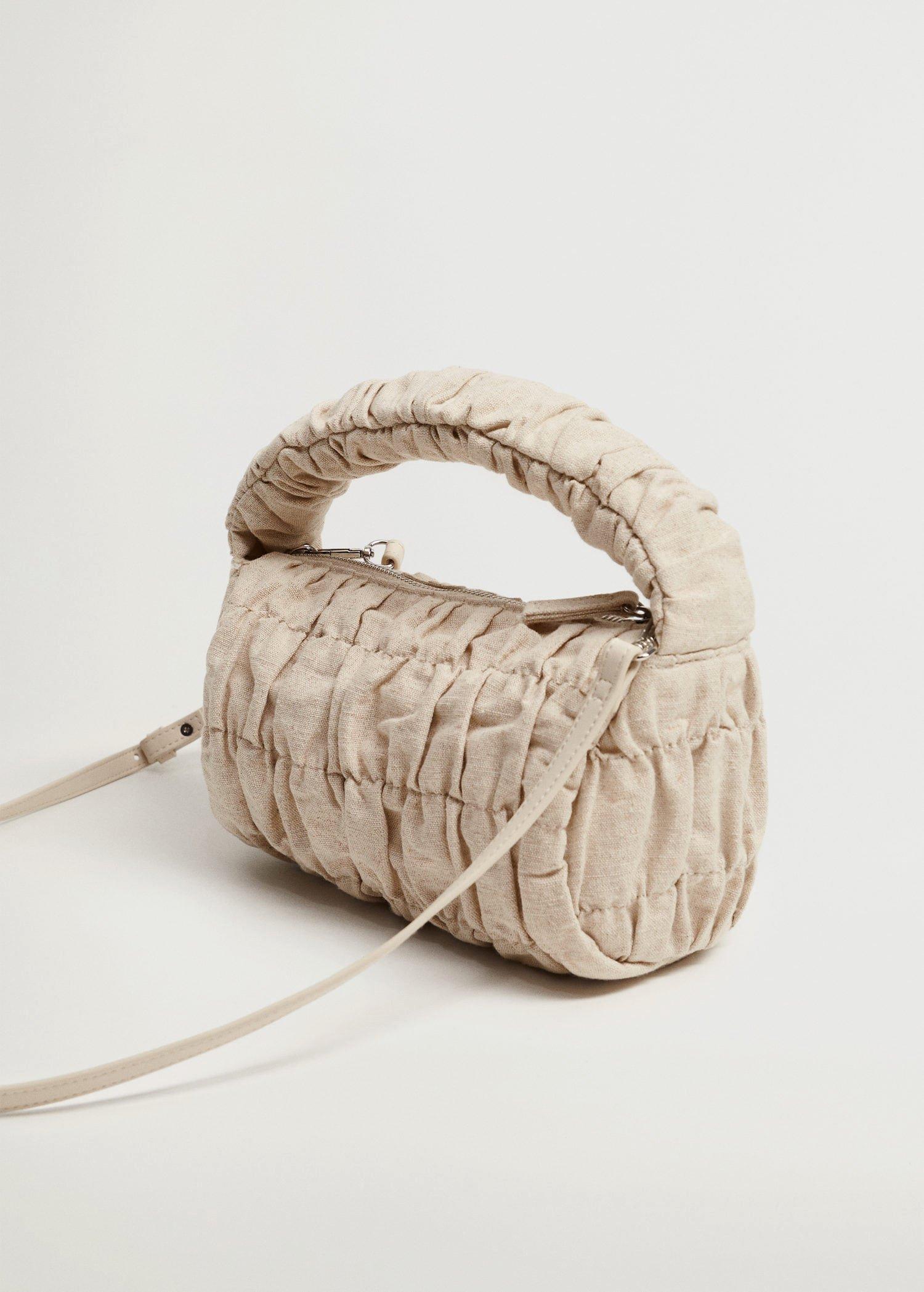Light Beige Bag With Ruched Detail, Women, , large image number 0