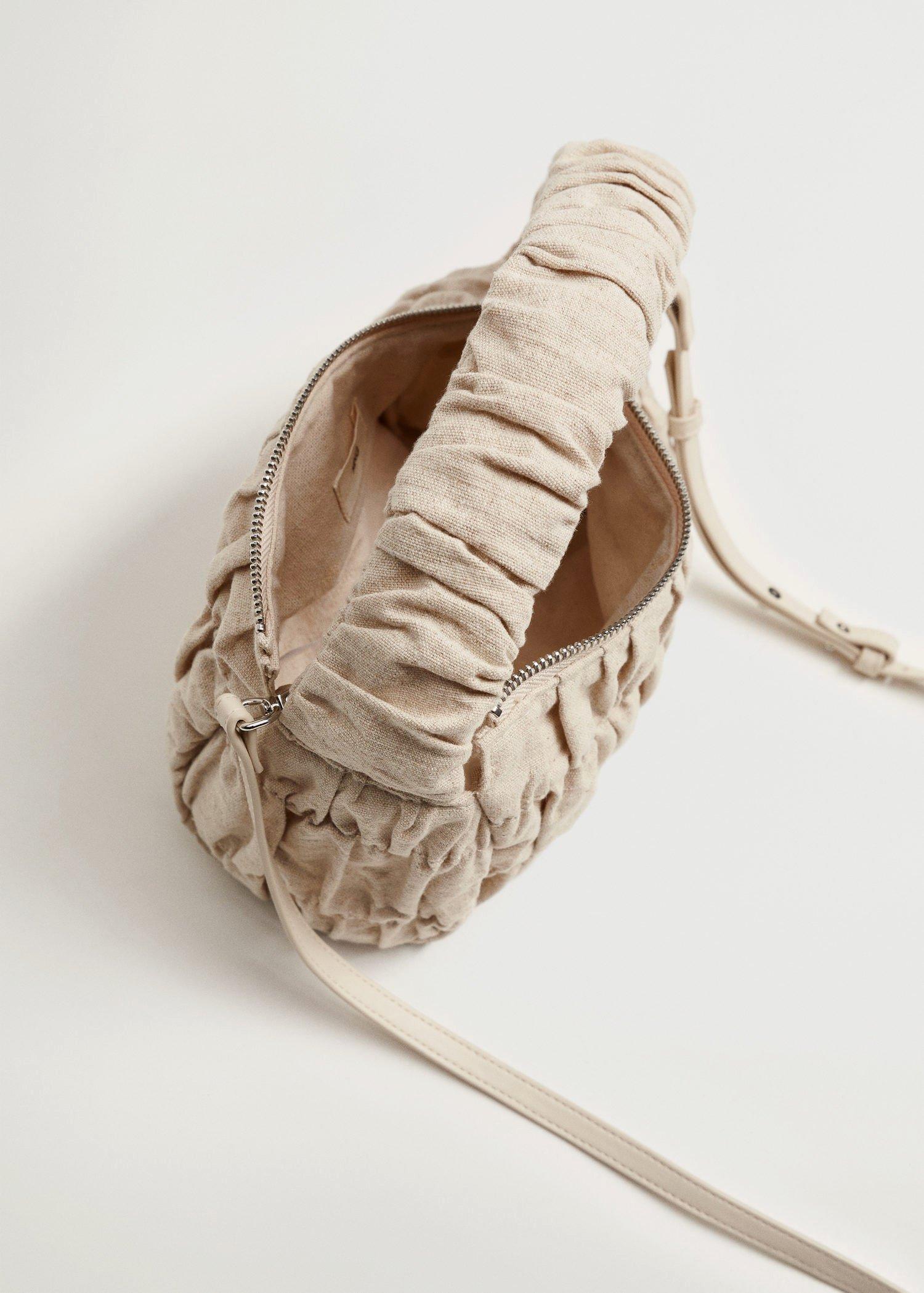 Light Beige Bag With Ruched Detail, Women, , large image number 2