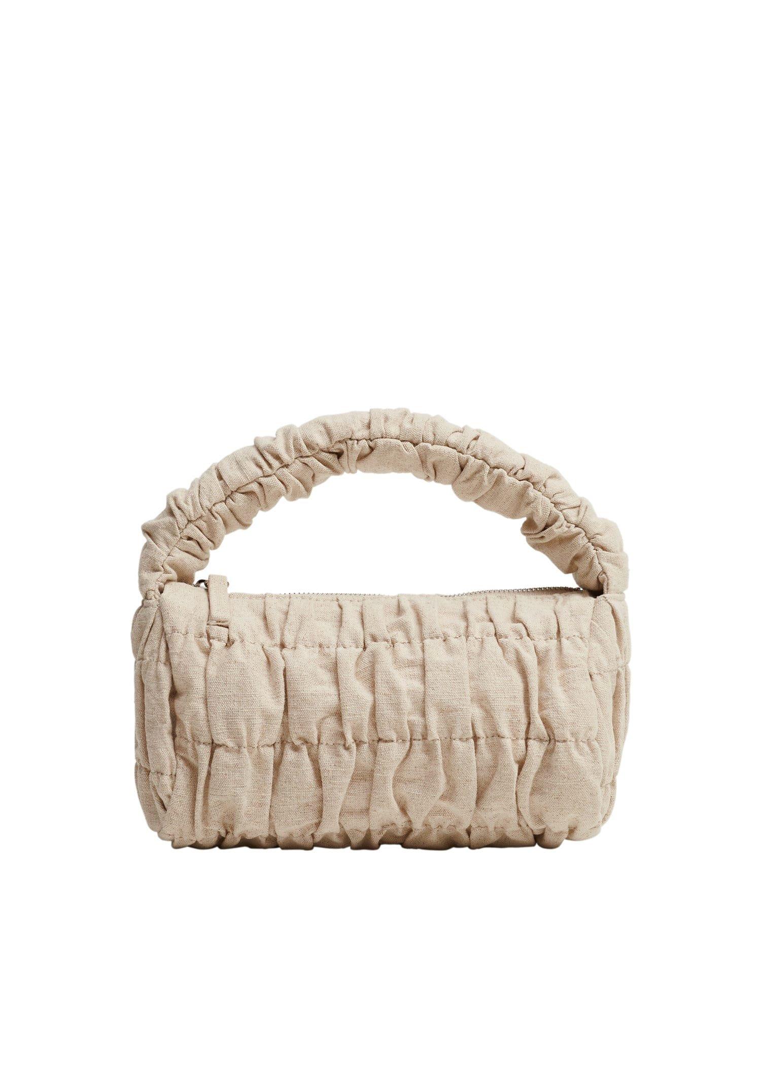 Light Beige Bag With Ruched Detail, Women, , large image number 3